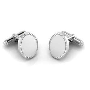 Oval Rope 925 Sterling Silver Cufflinks by Krysaliis
 Gift Boxed